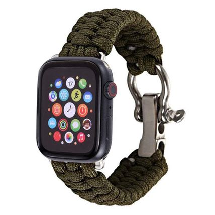 For Apple Watch Series 5 & 4 44mm / 3 & 2 & 1 42mm Umbrella Cord Nylon Braided S