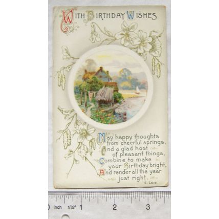 1912 postcard With Birthday Wishes