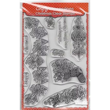 Crafty Impressions. Christmas Stamp Set. App 10x14cm. Stamping Cardmaking Crafts