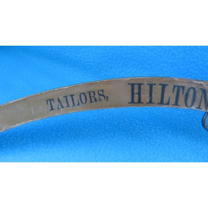 Hilton & Sons Tailors Manchester Lancashire Vintage 1930's Wooden Coat Hanger