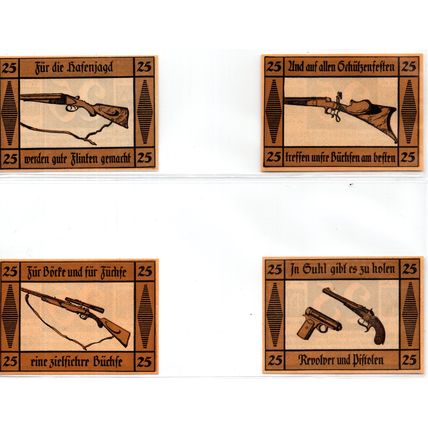 1921 Germany Suhl Notgeld Set of 4 Notes (1493)