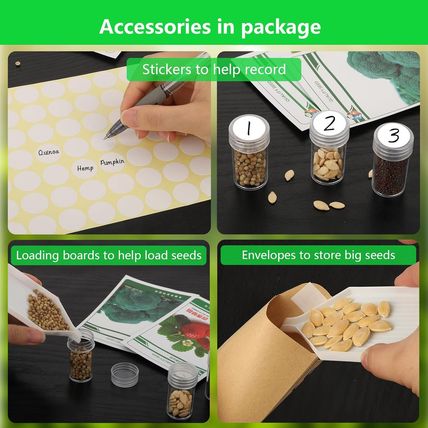 140 Slots Seed Organizer Storage Box with 20PCS Seed Envelopes, Premium Seed Con