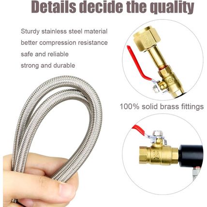 CGA320 CO2 Cylinder Refill Adapter Hose, CO2 Refill Station Connector Kit for Fi