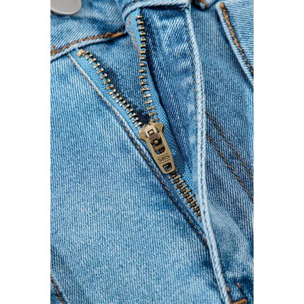 Dusk Blue Acid Wash Bowknot Details High Waist Denim Skirt