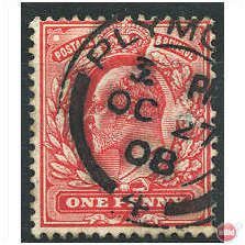 1902 SG219 1d Scarlet - Very Fine Used