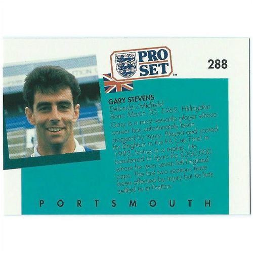 1990/1991 Pro Set Footbal - #288 - Gary Stevens