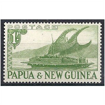 Papua New Guinea 1952 SG10 1/- Yellow-Green Mounted Mint ..