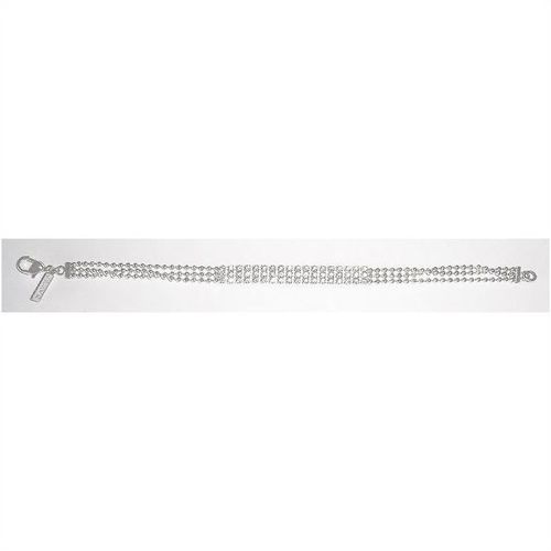 Bracelet #048 silver tone Napier crystal 7.5 inch ladies costume fashion jewelry
