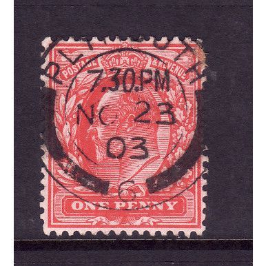 GREAT BRITAIN 1902 SG 219 1d SCARLET FINE USED#8