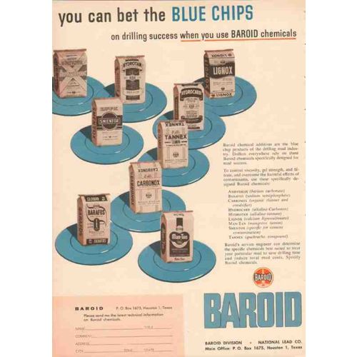 baroid 1955 national lead co blue chips drilling success vintage ad