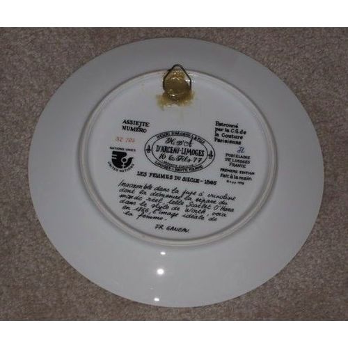 D'Arceau-Limoges France Les Femmes Du Siegle Scarlet Plate