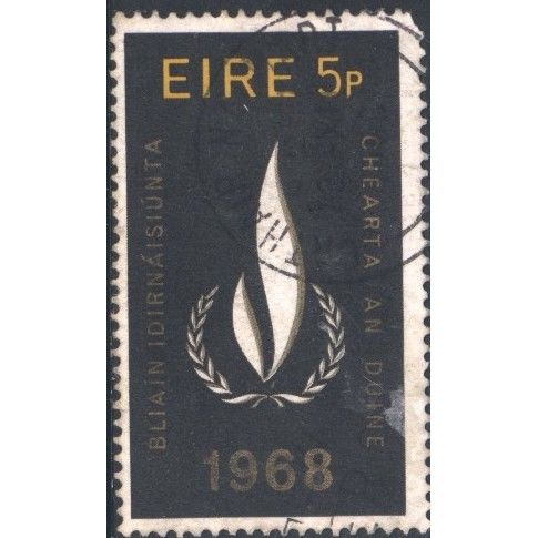 Ireland 1968 - SG263 - 5p yellow/gold/black - Human Rights Emblem - used