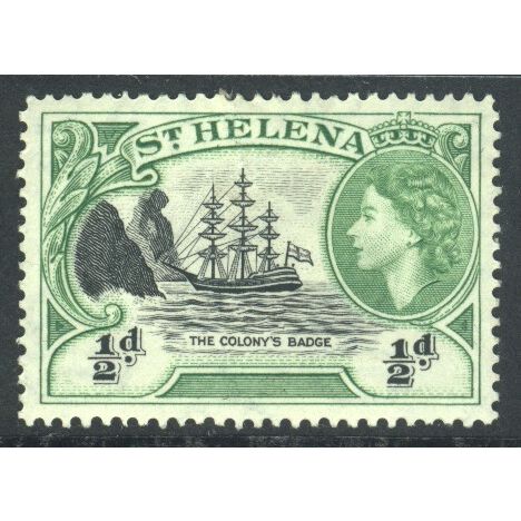 St. Helena 1953 - SG153 ½d black and green - Badge Of St. Helena - QE11 - MH