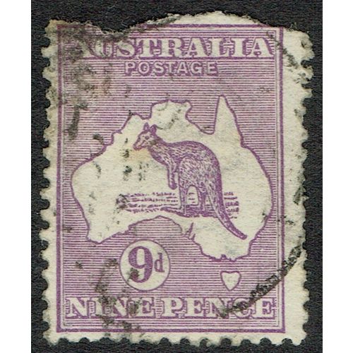 Australia 1913 Kangaroo 9d Violet SG10 AvU