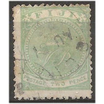 Fiji 1881 SG40a 2d Blue-Green Fine Used . .. .