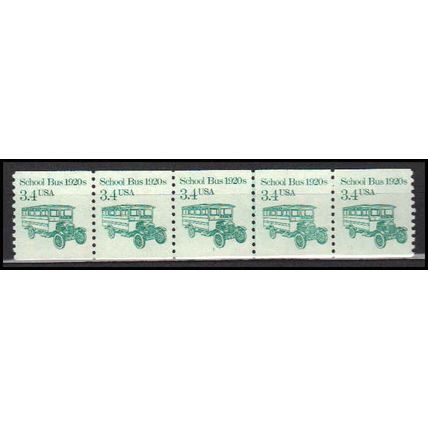 2123 3.4c School Bus Very Fine MNH Dry Gum PNC 1/5 X0016