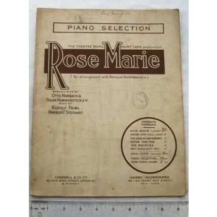 1925 Rose Marie, Piano Selection