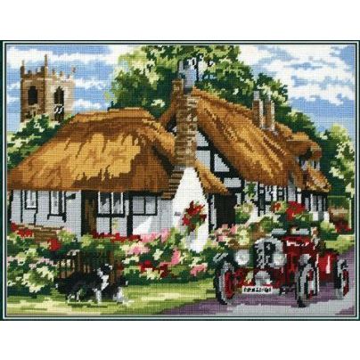 A lovely finished traditional Anchor Tapestry-The Village of Welford.