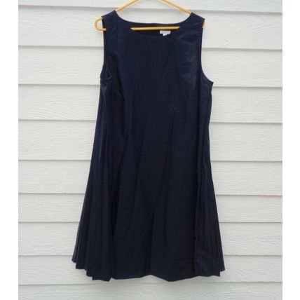 J. Jill Pleated Navy Blue Dress NEW 2X Sleeveless Casual