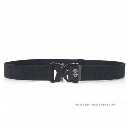 Mens Tactical Belt Alloy Zinc Buckle Outdoor Work Hiking Elastic Belt Stretching