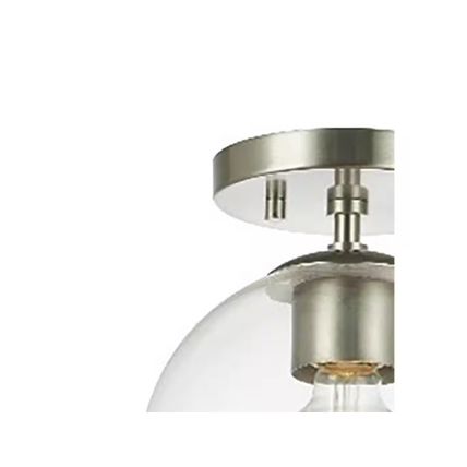 H B Vista Heights 8" 1-Light Brushed Nickel Round Semi Flush Mount Ceiling Light