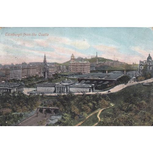 Vintage Colour Postcard - Edinburgh from the Castle - Valentine