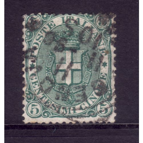 ITALY 1891 SG55 5c GREEN FINE USED #4