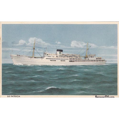 Swedish Lloyd S.S. Patricia Ocean Liner Shipping Postcard (S12127)