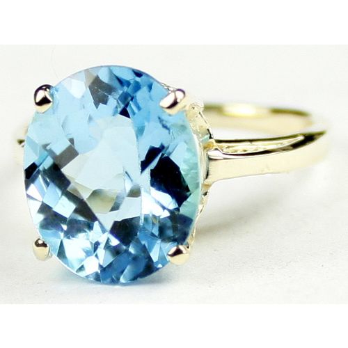 Swiss Blue Topaz, 10KY Gold Ring, R055