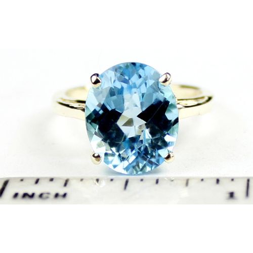 Swiss Blue Topaz, 10KY Gold Ring, R055