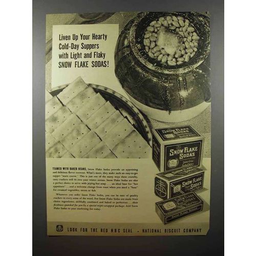 1940 Nabisco Snow Flake Sodas Cracker Ad - Hearty