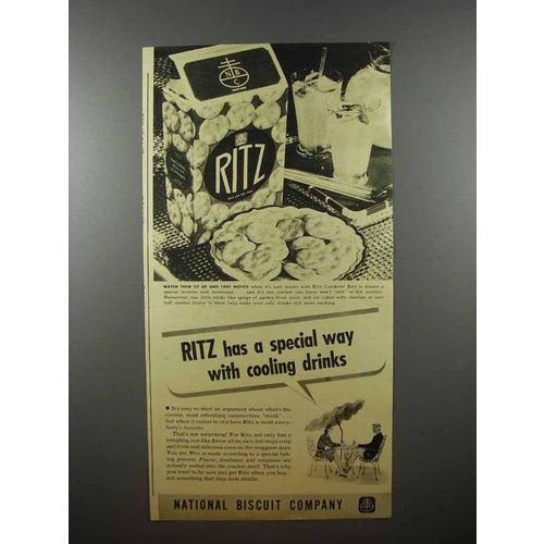 1940 Nabisco Ritz Crackers Ad - Cooling Drinks