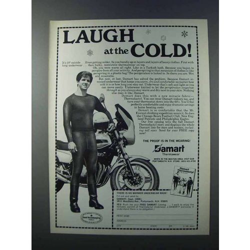 1981 Damart Thermawear Ad - Laugh at The Cold