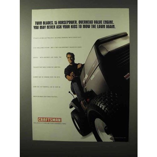 1995 Craftsman Riding Lawn Mower Ad - Twin Blades