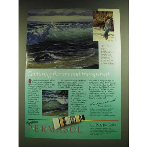 1990 Delta Shiva Permasol Ad - Vivian Caldwell - Capturing wet and transparent