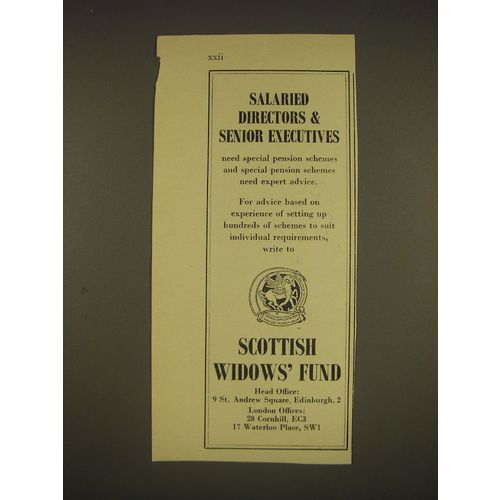 1955 Scottish Widows' Fund Ad - Salaried directors & senior executives