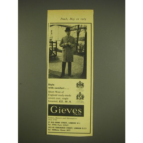 1963 Gieves Coat Ad - Style with comfort
