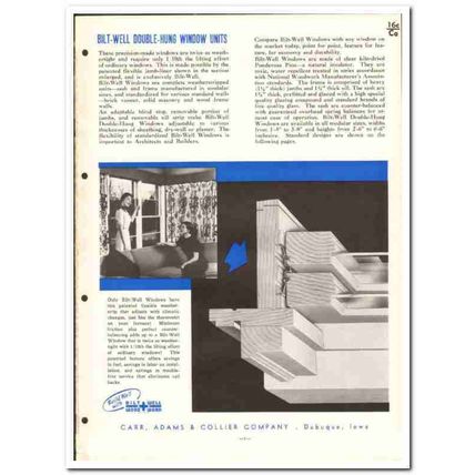 Carr Adams Collier Company 1955 vintage window catalog wood Bilt-Well