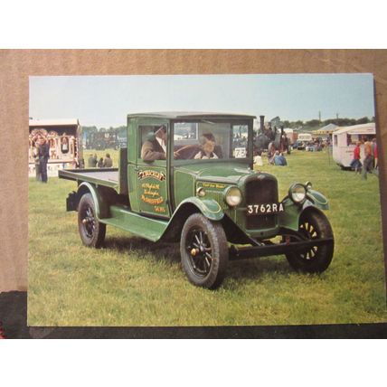 1927 FLAT WAGON LORRY . veteran vehicle unused vintage postcard #