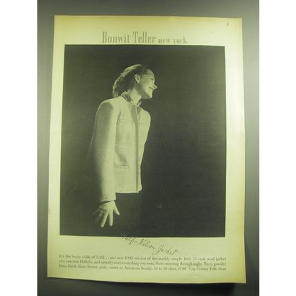 1945 Bonwit Teller Half-Nelson Jacket Advertisement