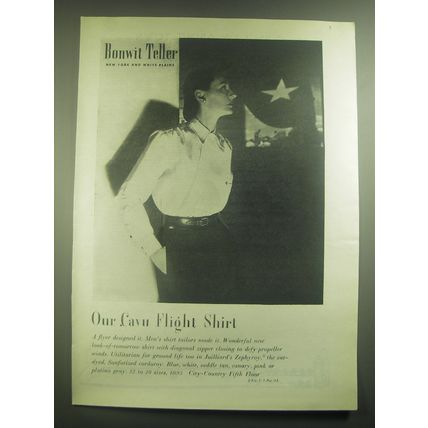 1945 Bonwit Teller Cava Flight Shirt Advertisement