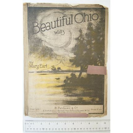 1918 Beauitful Ohio waltz by Mary Earl