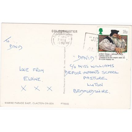 Standard size printed postcard Marine Parade East Clacton on Sea Essex