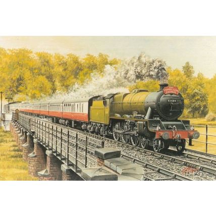 Thames Clyde Express Train LMS Jubilee Class 45589 Painting Postcard