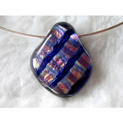 Dichroic Fused Glass Slide Pendant, green, id:slide9