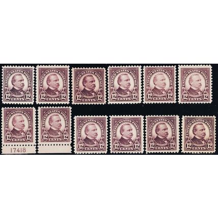 564, Mint NH 12¢ F-VF Lot of 12 Fresh Stamps CV $126.00 ** Stuart Katz
