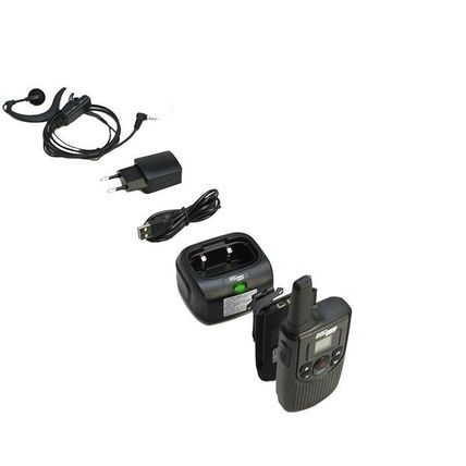 WALKIE POLMAR GEMINI CON CARGADOR BATERIA LITIO Y AURICULAR PEQUEÑO Y LIGERO
