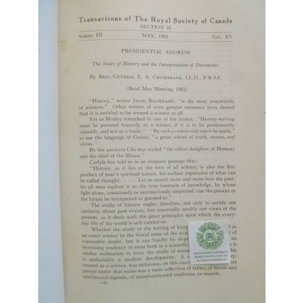 1921 PROCEEDINGS & TRANSACTIONS ROYAL SOCIETY OF CANADA Volume XV French English
