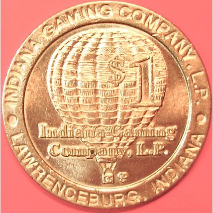 Indian Gaming Co. $1 Casino Token. Lawrenceburg, IN. J92.