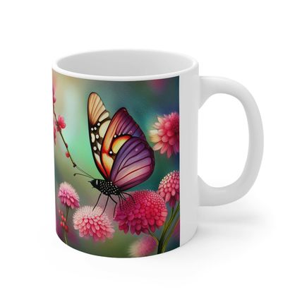 July Ruby Birth Month Colors Fairies & Butterflies #2 Mug Ceramic Coffee Mug 11o